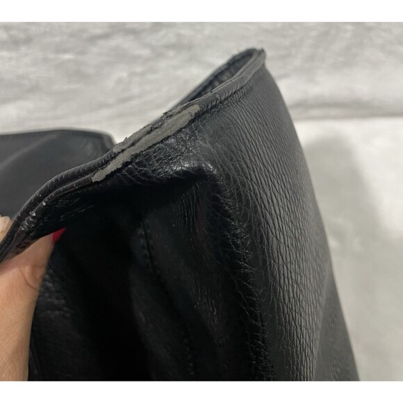 Sondra Roberts Squared Black Faux Leather Hobo Tote Purse With Tassel - Picture 5 of 8